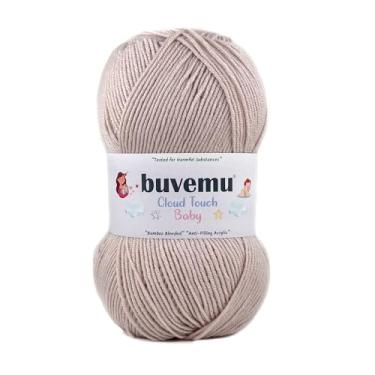 Imagem de Cloud Touch Baby – Fio macio anti-bolinhas DK Weight para roupas de bebê, cobertores e crochê e tricô Amigurumi, 90% acrílico, 10% viscose derivado de bambu, 100 g / 260 jardas (amêndoa, 1 pacote)