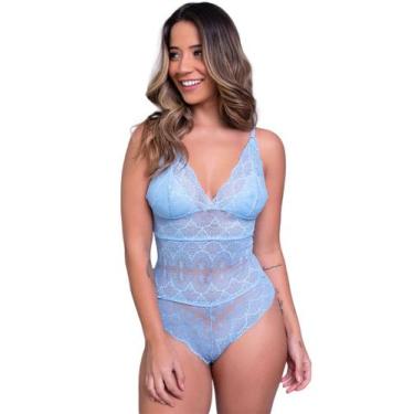 Imagem de Body Decote Lingerie Transparente Casual Blogueira - Bella Fiore Modas