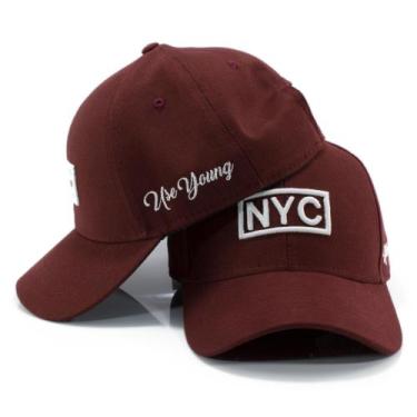 Imagem de Boné Nyc New York  City Aba Curva Fitão - Use young store, Bordô