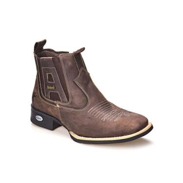 Imagem de Bota Texana Cano Curto Em Couro Café Amarok, 40