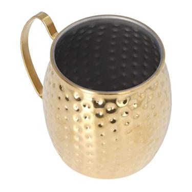 Imagem de Cryfokt Caneca de Aço Inoxidável Moscow Mule Copo de Coquetel Elegante para Bares Hotéis Restaurantes Capacidade de 500ml para Amantes de Coquetéis (Ouro)