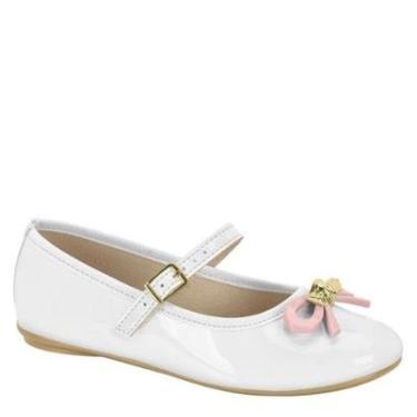Imagem de Sapatilha Infantil Laço Conforto Feminina Molekinha 2502.394 - Branco Verniz - 25-Feminino