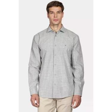 Imagem de Camisa Aramis Regular Mescla Xadrez Cinza-Masculino