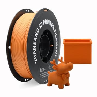 Imagem de YUANEANG Filamento de impressora 3D PLA laranja fosco Sunrise 1,75 mm, carretel de 1 kg, acabamento fosco quente não reflexivo, precisão de ± 0,03 mm, baixa deformação e impressão fácil, ideal para