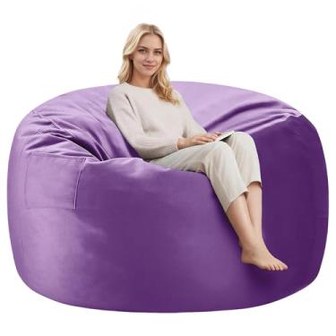 Imagem de Cansunna Cadeiras de pufe de 1,8 m, pufes confortáveis, cadeiras gigantes com enchimento de espuma de memória, cadeiras de pufe para adultos, capa lavável na máquina, sofá preguiçoso para sala de