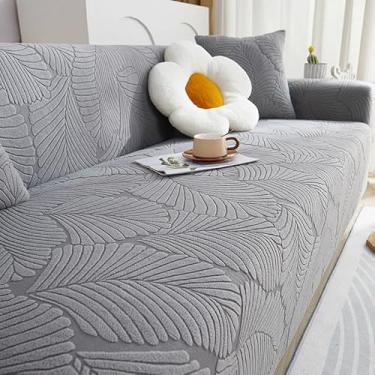 Imagem de Capa de sofá 1, 2, 3, 4 e 5 lugares, protetor móveis veludo grosso luxo, capa cor sólida, elástica para cadeira reclinável(Gray,2-seat 145-185cm)