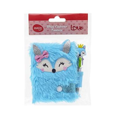 Imagem de Mini Caderno Pelúcia Fantasy 64 Folhas Molin Raposa