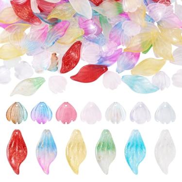 Imagem de FASHEWELRY 120 peças pingentes de folhas de dois tons de cristal transparente berloques de outono pingentes mini folhas pingentes para fazer joias, pulseira, brinco, colar, artesanato faça você mesmo