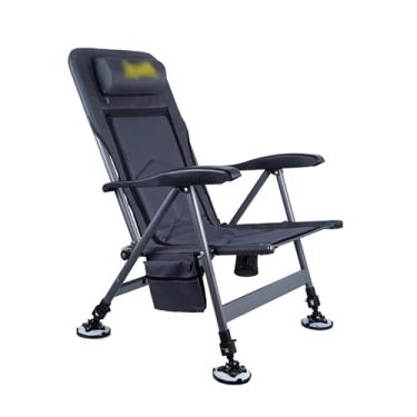 Imagem de Cadeira de pesca cadeira de praia portátil pesca ajustável encosto pernas e travesseiro grosso almofada removível 4 cadeiras de acampamento cadeira de acampamento (A)