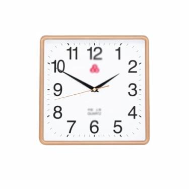 Imagem de Relógio de parede relógio de parede sala de estar relógio doméstico parede quarto relógio de quartzo silencioso relógio quadrado simples relógio (A)