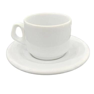 Imagem de Xícara Com Pires Branco para Sublimação(Xícara 75ml + Pires)