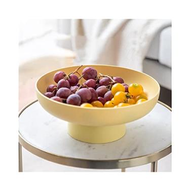 Imagem de Pratos de frutas decoração bandeja de frutas de plástico sala de estar doméstico simples moderno lanches bandeja de doces bandeja alta tigela de frutas ralo oco pratos de frutas/prato de frutas (cor