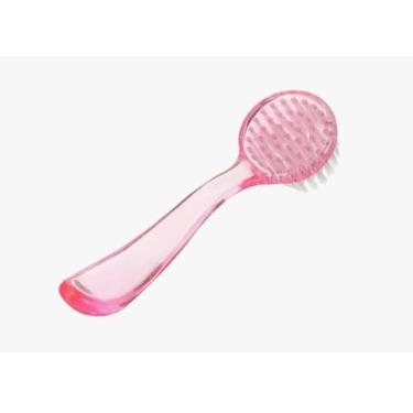 Imagem de Escova de limpeza de poeira de unhas com cerdas macias rosa