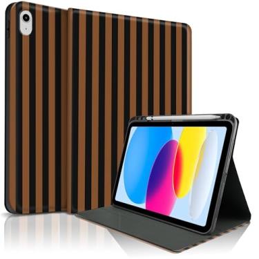 Imagem de TopPerfekt Capa para iPad 11th (A16) 11 polegadas 2025/10ª geração 11 polegadas 2022, adorável listrado, compartimento dedicado para caneta, adequado para qualquer pessoa, proteção antiderrapante