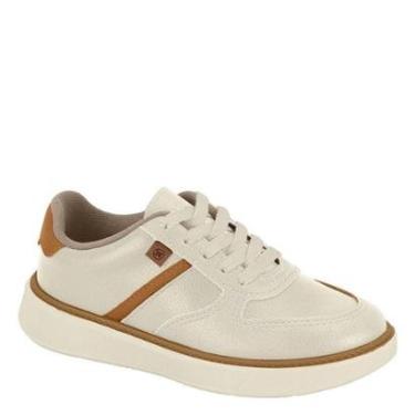 Imagem de Tênis Casual Infantil Menino Conforto Molekinho 2861.216 - Branco Off/ Camel - 28-Masculino