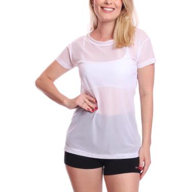 Imagem de Blusa Tule Transparente Treino Academia Fitness Casual-Feminino