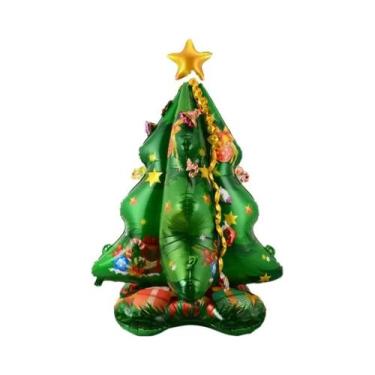 Imagem de Decoração De Árvore De Natal Grande Com Papai Noel, Pinguim, Cervo E B