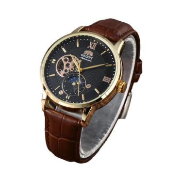 Imagem de Relógio Mecânico Automático Unissex Orient Com Pulseira De Couro, Resi