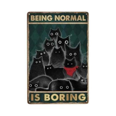 Imagem de Placa De Metal Vintage Com Gatos Para Parede - Decoração Normal É Abor