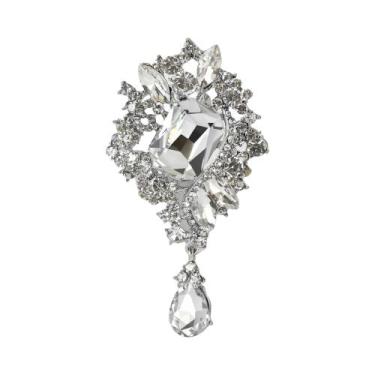 Imagem de Broches De Cristal Com Flor De Strass Para Mulheres E Homens, Acessóri