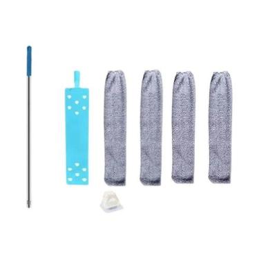 Imagem de Vassoura Telescópica De Cabo Longo Com Pano De Microfibra Para Limpeza