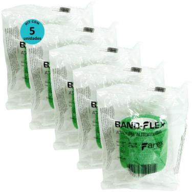 Imagem de Atadura 5cm Verde Band-Flex Autoadesiva Para Animais Farex Kit com 5