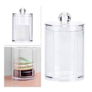 Imagem de Pote Para Discos de Algodão e Hastes Flexíveis com Tampa - TOP RIO