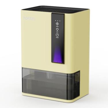 Imagem de Desumidificadores para casa, desumidificador para quarto banheiro porão com desligamento automático, desumidificador silencioso de semicondutor duplo, amarelo