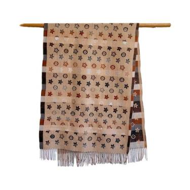 Imagem de Cachecol Feminino De Inverno Quente Com Estampa Floral Em Cashmere Sin