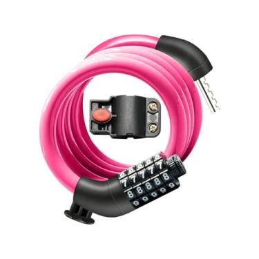 Imagem de Cadeado para bicicleta | de scooter de 5 dígitos | Bloqueio de bicicleta anti-roubo redefinível para acampamento ao ar livre, scooter, trilha, ciclismo, escola, montanha, praia