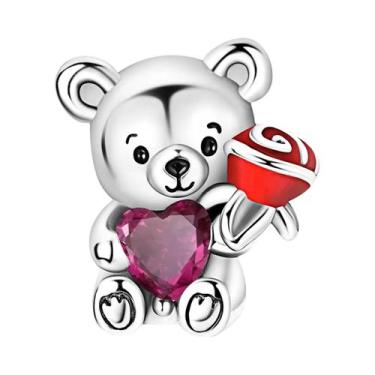 Imagem de Pingentes De Urso Fofo Banhados a Prata Para Pulseiras De Amizade Femi