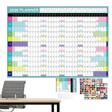 Imagem de Calendário 2026 – Calendário mensal de parede 2026 – Decoração de casa para agenda diária, família, professores, eventos, de avisos, casa, escritório, dormitório, cubículo, escola