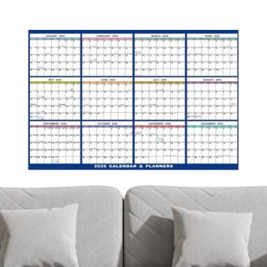 Imagem de Calendário 2026, 12 meses, grande apagável, decoração de parede, agenda diária, agenda acadêmica, dobrável, para casa, faculdade, sala de aula, escritório, alunos, professores, planejamento escolar