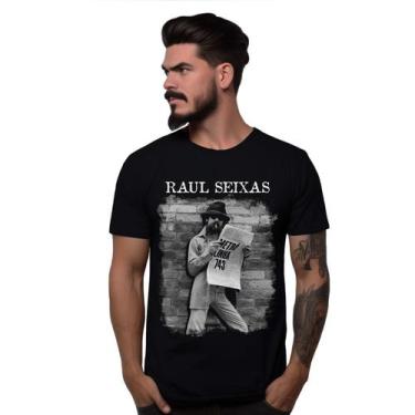 Imagem de Camiseta Preta Raul Seixas Metrô linha 743 Bomber Rock Nacional Clássi