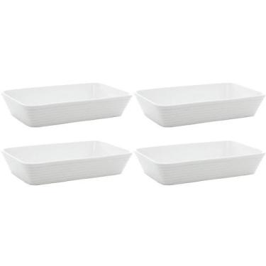Imagem de Conjunto de Travessas de Porcelana Lyor Linea 1L Brancas 4 Pratos Refr