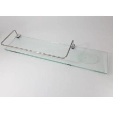 Imagem de Porta Shampoo Com Saboneteira e Grade 40 x 10cm Vidro Luxo Tokio Metal