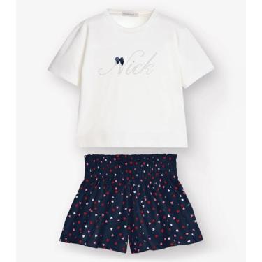 Imagem de Conjunto Blusa com Shorts Menina Trick Nick Azul, 6, Azul