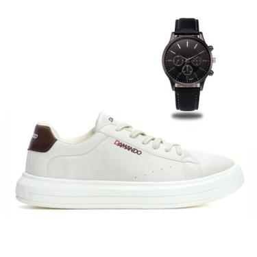 Imagem de Sapatênis Tenis Masculino Moderno Casual Confortável + Relógio de Pont