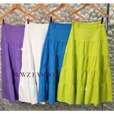 Imagem de Saia Jeans Tingida 5279 - Domi Modas, Preto, M