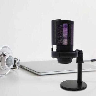 Imagem de Microfone RGB Condensador Com Conector De Monitoramento De Fone De Ouv