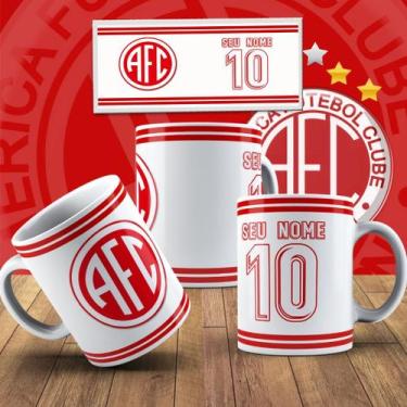Imagem de Caneca Personalizada do AMÉRICA RJ 325ml  Presente Torcedor de Futebol