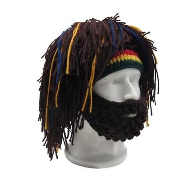 Imagem de Chapéu Bearded Crazy Crochet, chapéu de lã, peruca, criatividade adult