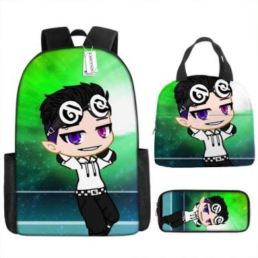 Imagem de Conjunto de mochilas Gachas Anime School para crianças com lancheira e