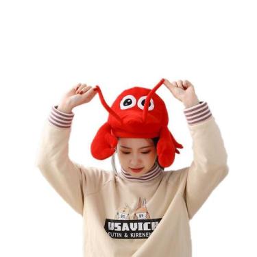 Imagem de Fantasia: chapéu de lagosta de pelúcia, 50x22 cm, para festa de cospla