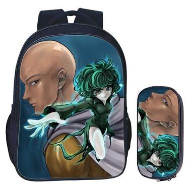Imagem de Mochila One Punch Man Kids School de poliéster com bolsa de lápis - Yi