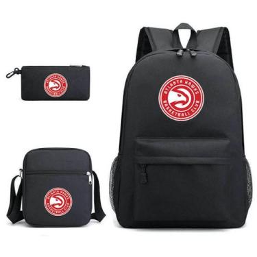Imagem de Conjunto de mochilas escolares Basketball Star Atlantas Hawks, 3 unida