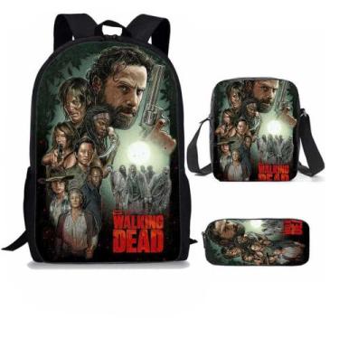 Imagem de Conjunto de mochilas Walkings Deads Anime School, 3 unidades/lote para