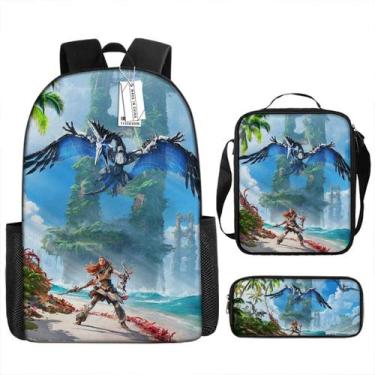 Imagem de Conjunto de mochilas Hori-zons For-biddens Cartoon Kids School, 3 unid