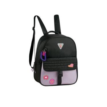 Imagem de Bolsa Mochilha De Costas Preta Nylon Luluca Oficial Lulike LU2959PT