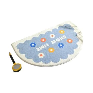 Imagem de Tapetes De Banho Antiderrapantes Com Estampa De Flores Frescas, Tapete